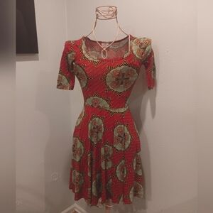 Lularoe Red Patterned Women's Dress